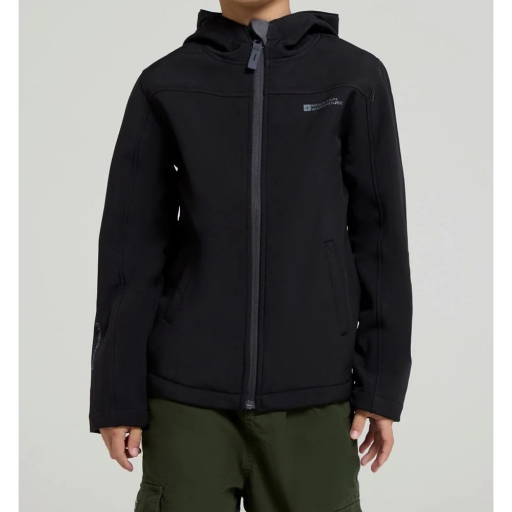 Mountain warehouse Kids Black exodus Softshell zippered Jacket size 13